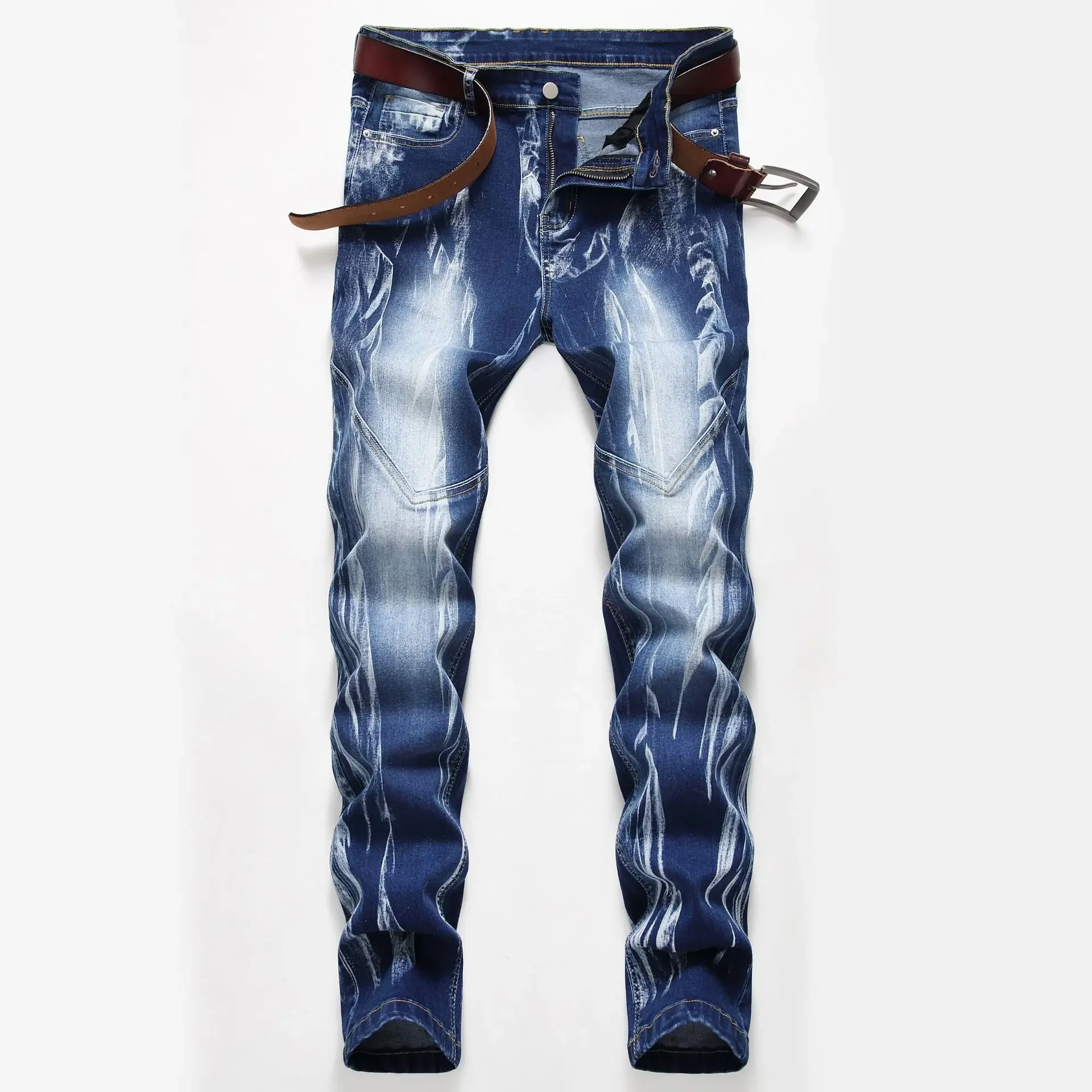 Fashion Print Men's Elasticity - Streetwear Brand Jeans recension och pris