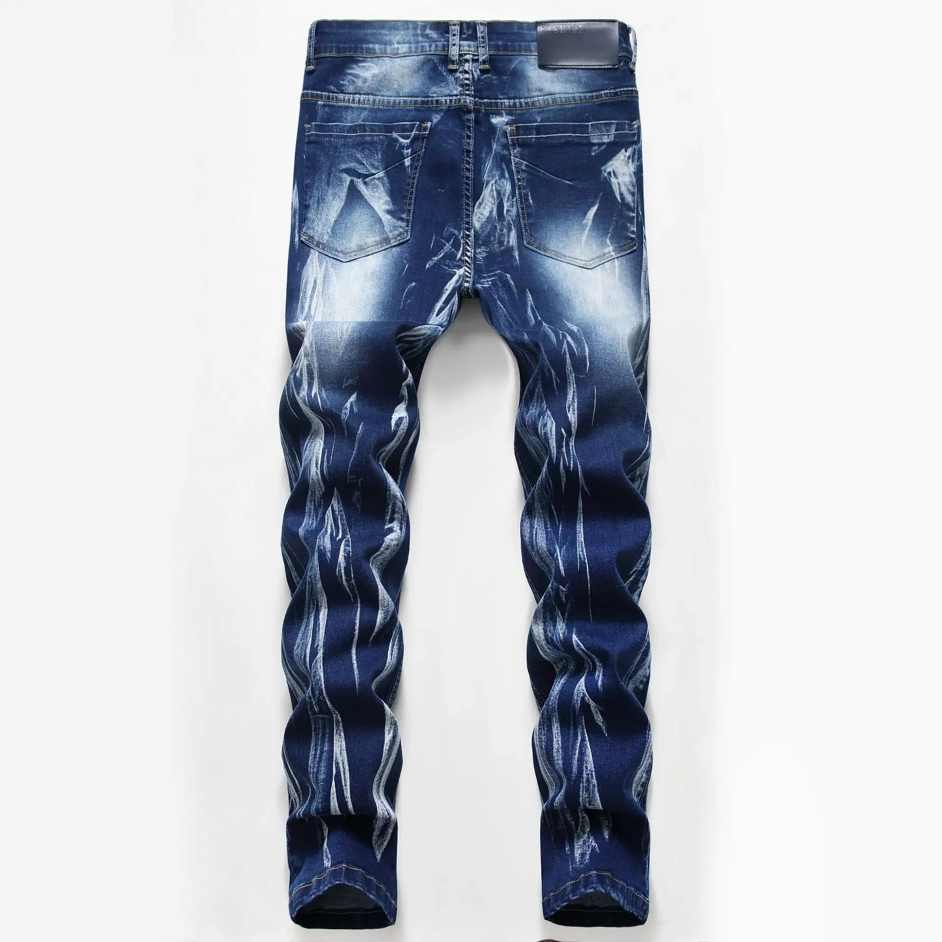 Fashion Print Men's Elasticity - Streetwear Brand Jeans recension och pris